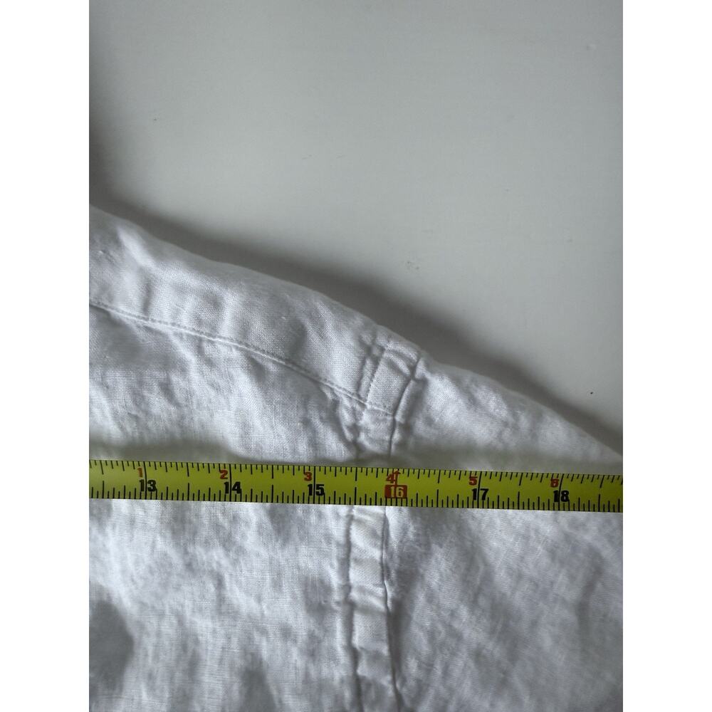 Porter and Ash Shirt Womens L White 100% Linen Hawaiian Camp Button Up Beach - Picture 10 of 10